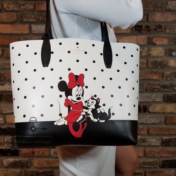 KATE SPADE DISNEY MINNIE MOUSE POLKA DOT LARGE TOTE  CONTINENTAL WALLET SET - Picture 10 of 15